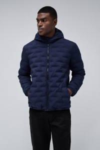 JEANSMANTEL PUFFER MIT TASCHE