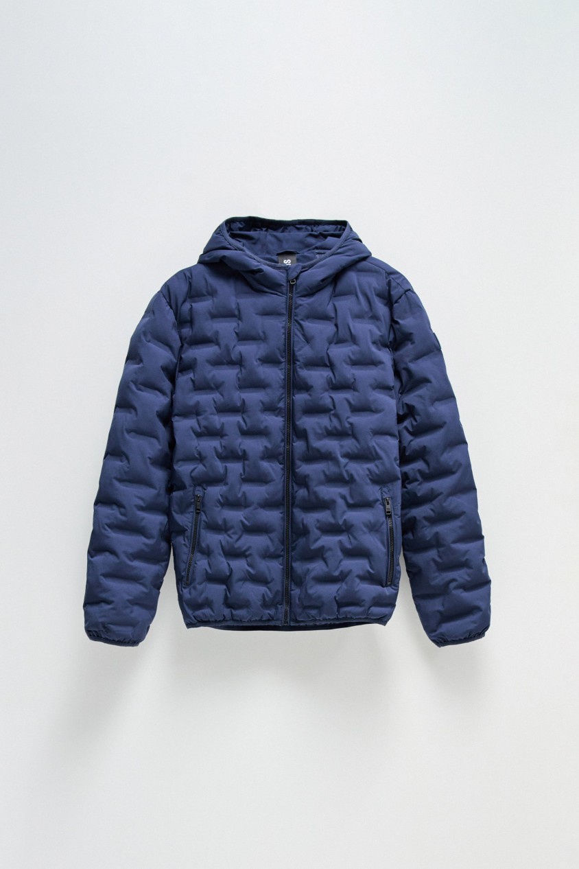 JEANSMANTEL PUFFER MIT TASCHE