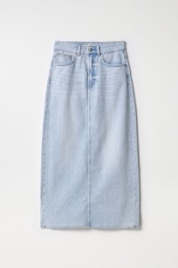 TRUE DENIM SKIRT WITH FRAYED HEM