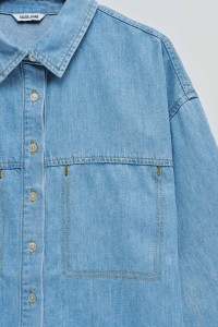 BLUSE LIGHTDENIM MIT GLITZER