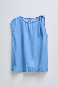 LIGHTDENIM TOP WITH SILVER WIRE