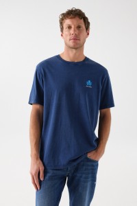 COTTON T-SHIRT WITH PRINT AND BRANDING