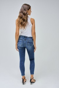 JEANS WONDER PUSH UP WITH FRAYED EFFECT