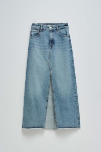 TRUE DENIM SKIRT WITH FRONT SLIT