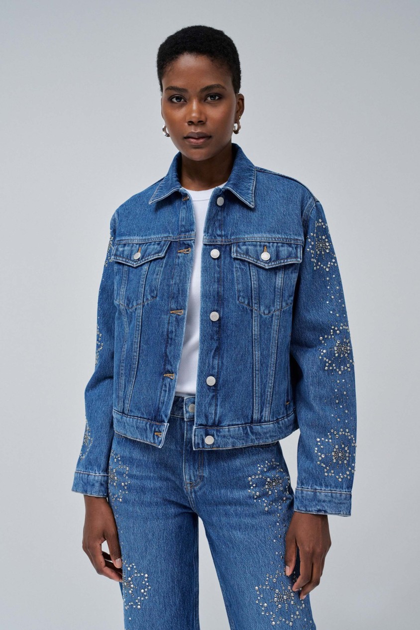 DENIM JACKET WITH APPLICATIONS