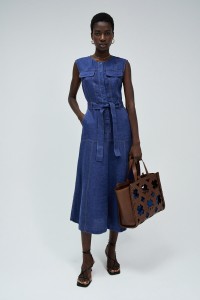 MIDI INDIGO LINEN DRESS