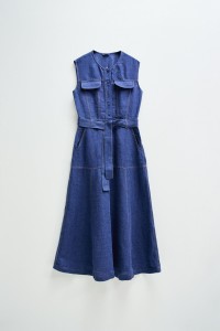 MIDI INDIGO LINEN DRESS