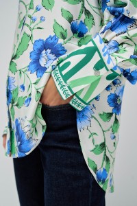 LOOSE PRINTED SHIRTMEDIUM GREEN