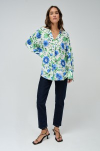 LOOSE PRINTED SHIRTMEDIUM GREEN