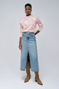 WOOL AND MOHAIR JUMPER WITH FLORAL PATTERN