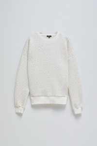 TEXTURED FLEECE SWEATER WITH SHINE