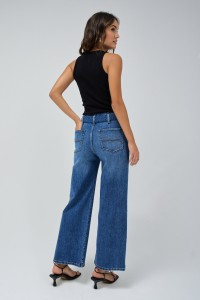 JEANS TRUE CROPPED WIDE MIT GRTEL