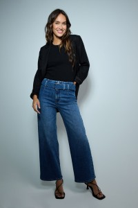 JEANS TRUE CROPPED WIDE MIT GRTEL