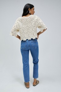 CROCHET JUMPER WITH FLORAL MOTIFS