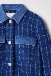 CASACO TWEED COM DETALHES EM DENIM