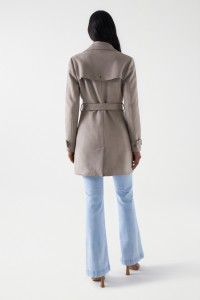 CASACO TRENCH EM SUEDE