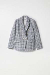 TWEED BLAZER WITH GOLD BUTTONS