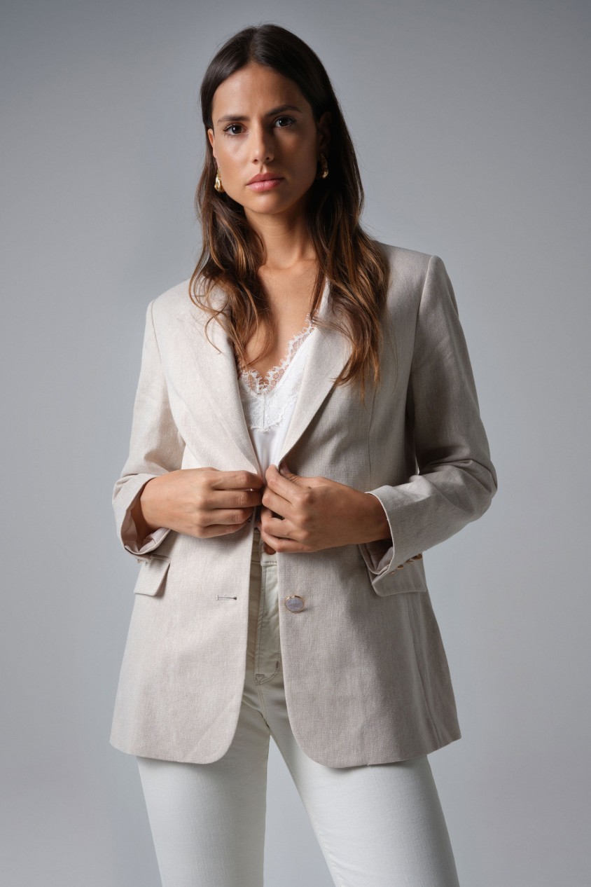 LINEN BLAZER WITH SHINE