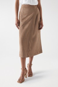 WRAPOVER SUEDE SKIRT