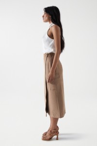 WRAPOVER SUEDE SKIRT