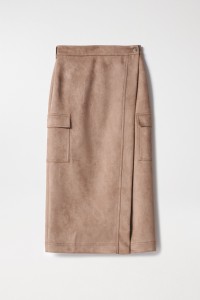 WRAPOVER SUEDE SKIRT