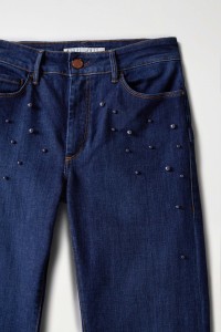 JEANS DESTINY PUSH UP FLARE AVEC PERLES