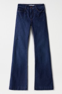 DESTINY PUSH UP FLARE DENIM JEANS WITH PEARLS