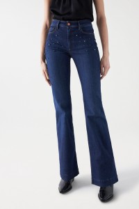 DESTINY PUSH UP FLARE JEANS MIT PERLEN