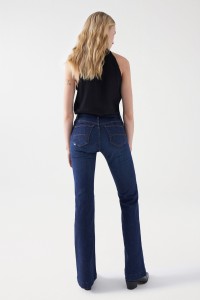 DESTINY PUSH UP FLARE DENIM JEANS WITH PEARLS