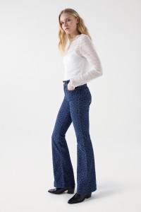 DESTINY PUSH UP FLARE JEANS MIT LASER-DRUCK