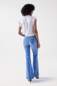 DESTINY PUSH UP FLARE DENIM JEANS WITH POCKETS