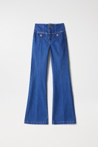 DIVA FLARE JEANS WITH GOLD BUTTONS