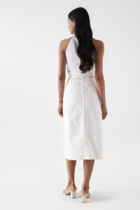 TRUE MIDI SKIRT WITH FRONT POCKETS