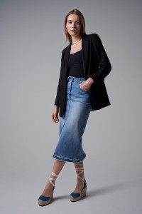 TRUE DENIM MIDI SKIRT