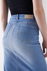 SAIA TRUE EM DENIM MIDI