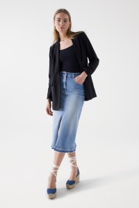 JUPE TRUE MIDI EN DENIM