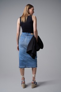 TRUE DENIM MIDI SKIRT