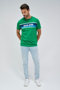 T-SHIRT SLIM FIT CON ESTAMPADO DEGRADADO