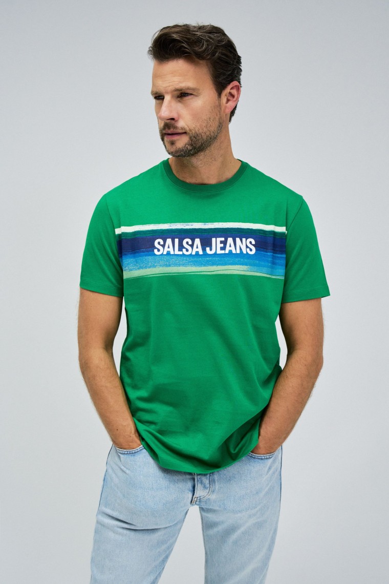 SLIM FIT T-SHIRT WITH GRADIENT PRINT