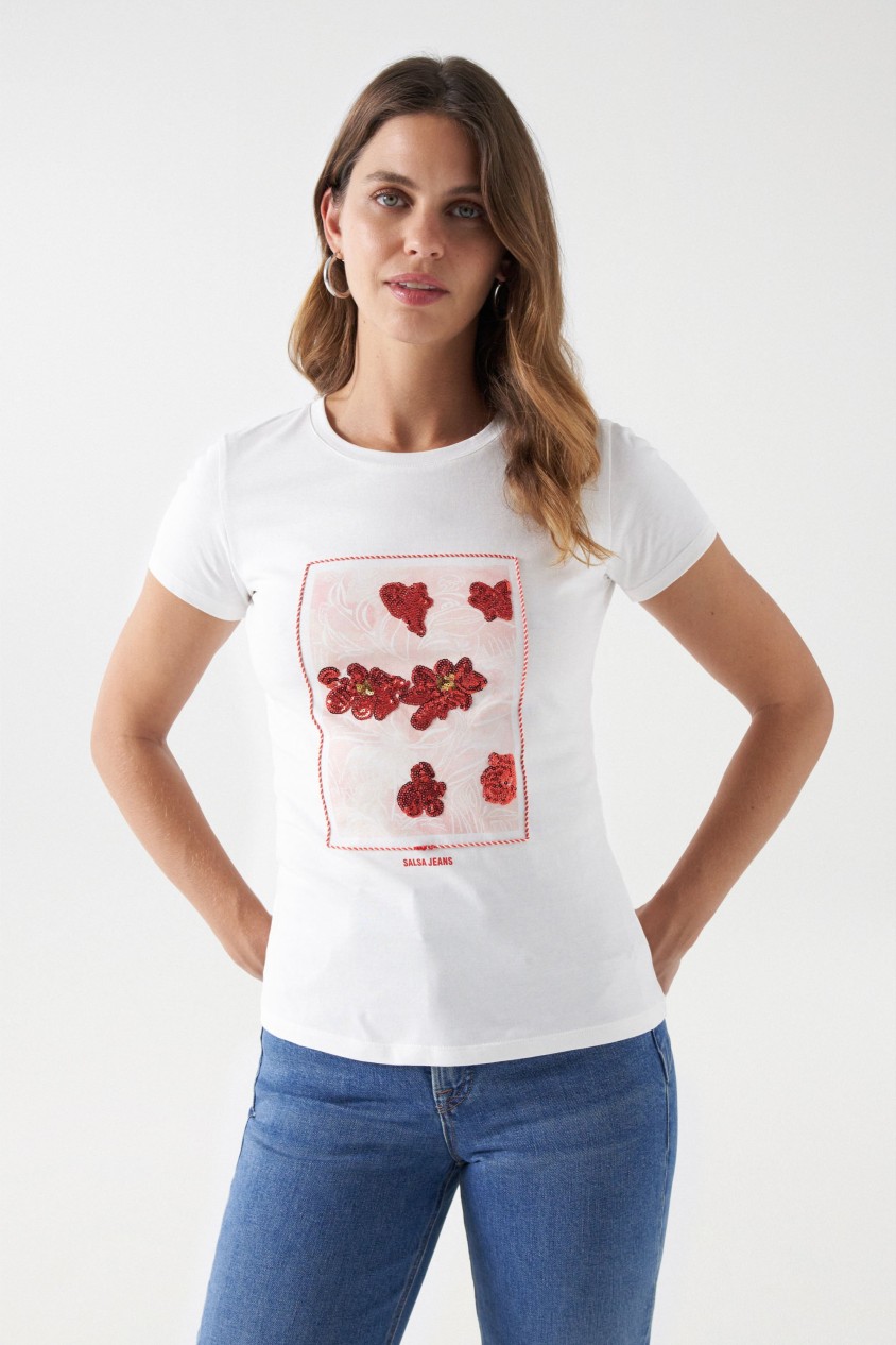 CAMISETA CON ESTAMPADO FLORAL