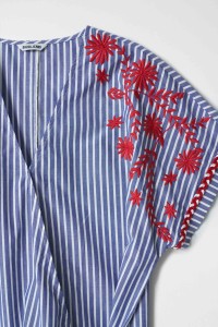 STRIPED SHIRT WITH EMBROIDERED DETAIL