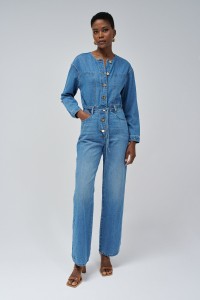 DENIM JUMPSUIT WITH BUTTONS