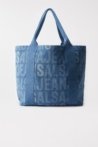 SAC FOURRE-TOUT EN DENIM AVEC MOTIF AU LASER