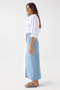 LIGHTDENIM MIDI SKIRT