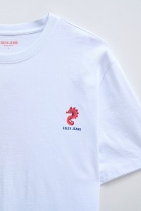 COTTON T-SHIRT WITH PRINT AND BRANDING