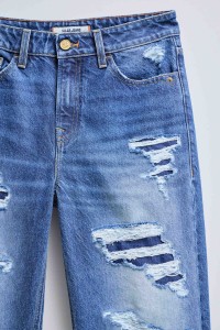 JEANS TRUE STRAIGHT COM ROTOS