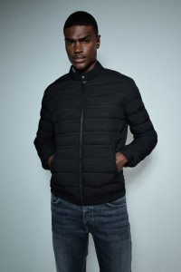 JEANSMANTEL PUFFER MIT TASCHE