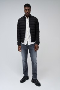 JEANSMANTEL PUFFER MIT TASCHE