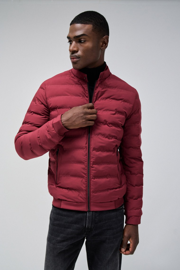 JEANSMANTEL PUFFER MIT TASCHE