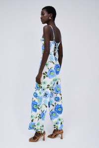 JUMPSUIT MIT PRINT UND GEKREUZTEM RCKEN